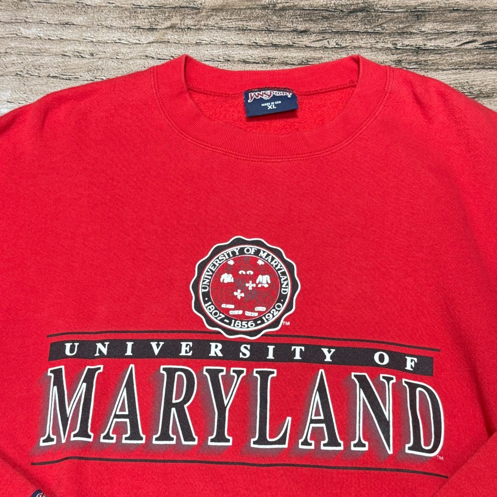 JanSport University of Maryland Sweatshirt Men XL Red Vintage USA Pullover